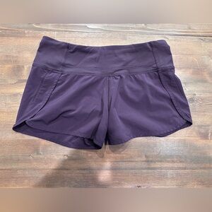 Purple lululemon speed up shorts
